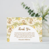 Neutral Jungle Animals Wild One Birthday Dankeskarte (Stehend Vorderseite)