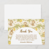 Neutral Jungle Animals Wild One Birthday Dankeskarte (Vorne/Hinten)