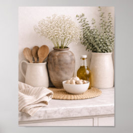Neutral Kitchen Farmhouse Art Frame Ready  Poster