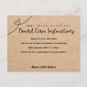Neutral Kraft Bakery Bread Care Instructions Dankeskarte (Vorderseite)