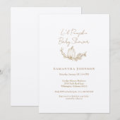 Neutral Li'l Pumpkin Ecru Baby Shower Einladung (Vorne/Hinten)