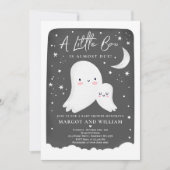 Neutral Little Boo Ghost Baby Shower Einladung (Vorderseite)