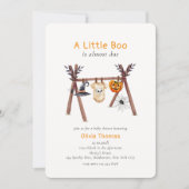 Neutral Little Boo Halloween Baby Shower Einladung (Vorderseite)