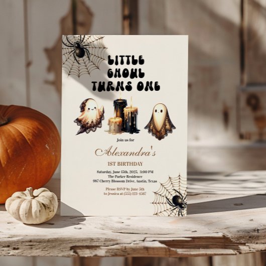 Neutral Little Ghoul Geburtstag Einladung