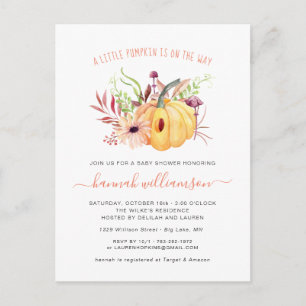 Neutral Little Pumpkin Autumn Baby Shower Einladungspostkarte