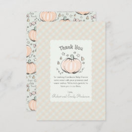 Neutral Little Pumpkin Baby Dusche Danke Karte