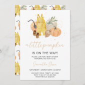 Neutral Little Pumpkin Baby Shower Einladung (Vorne/Hinten)