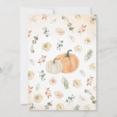 Neutral Little Pumpkin Baby Shower Einladung (Rückseite)
