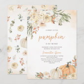Neutral Little Pumpkin Baby Shower Einladung (Vorne/Hinten)