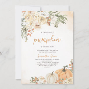 Neutral Little Pumpkin Baby Shower Einladung