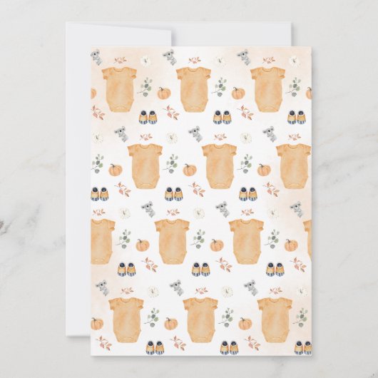 Neutral Little Pumpkin Baby Shower Einladung (Rückseite)