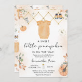 Neutral Little Pumpkin Baby Shower Einladung (Vorne/Hinten)