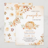 Neutral Little Pumpkin Baby Shower Einladung (Vorne/Hinten)