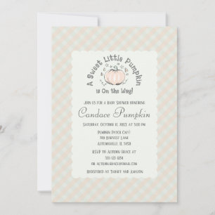 Neutral Little Pumpkin Fall Baby Shower Einladung