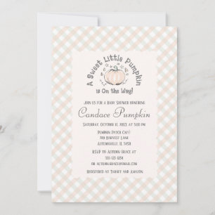 Neutral Little Pumpkin Fall Baby Shower Einladung