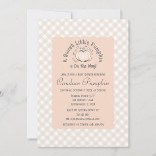 Neutral Little Pumpkin Fall Baby Shower Einladung