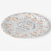 Neutral Little Pumpkin Fall Baby Shower Pappteller (Schrägansicht)