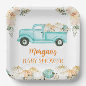 Neutral Little Pumpkin Niedlich Baby Shower Pappteller (Vorderseite)
