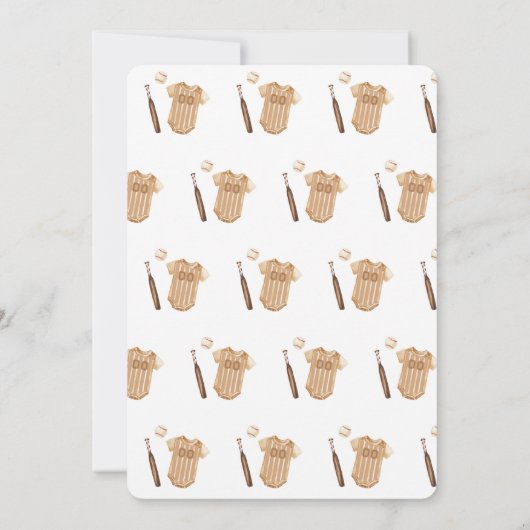 Neutral Little Slugger Baseball Baby Shower Einladung (Rückseite)