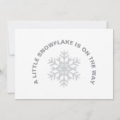 Neutral Little Snowflake Winter Baby Shower Dankeskarte (Rückseite)