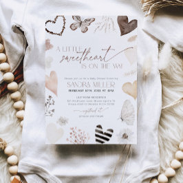 Neutral Little Sweetheart Valentine Baby Shower Einladung