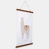 Neutral Llama Boho Kinderzimmer Decor Wandteppich Mit Holzrahmen (Gewinkelt)