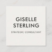 Neutral Luxury Minimal Typografy QR Code Quadratische Visitenkarte (Vorderseite)