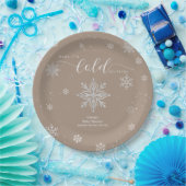 Neutral Magical Winter Snowflake Baby Shower Pappteller (Party)