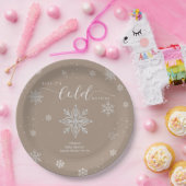 Neutral Magical Winter Snowflake Baby Shower Pappteller (Party)