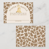 Neutral Mama und Baby Giraffe Diaper Raffle Begleitkarte (Vorne/Hinten)