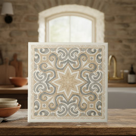Neutral Mediterranean Pattern Pat#15 Greige ID1195 Fliese