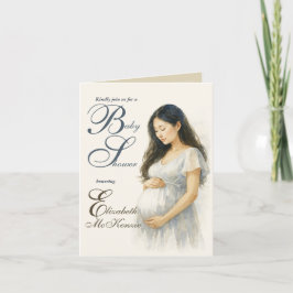 Neutral Minimal Baby Shower Asian Mom to be Einladung