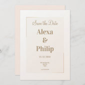 Neutral-Minimal-Beige-Hochzeit Einladung (Vorne/Hinten)