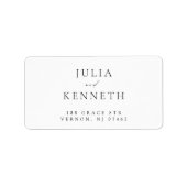 Neutral Minimal Calligraphic Wedding Adressaufkleber (Vorne)