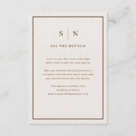 Neutral Minimal Chic Border Wedding Guest Details Begleitkarte