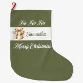 Neutral Minimal Christmas Stocking Custom Großer Weihnachtsstrumpf (Vorderseite)