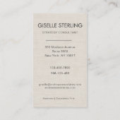Neutral Minimal Linen Professional Photo Modern Visitenkarte (Rückseite)