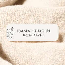Neutral Minimalist Botanical Small Business  Namensschild
