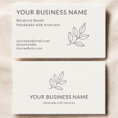 Neutral Minimalist Simple Botanical Small Visitenkarte