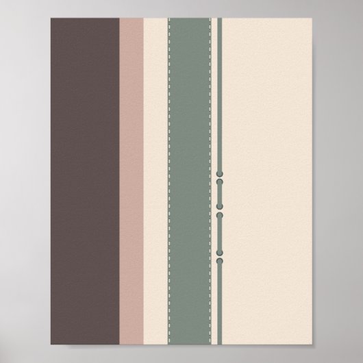 Neutral Minimalist Striped Art –Modern Pastel Poster (Vorne)
