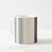 Neutral Minimalist Striped Mug – Pastel Modern Kaffeetasse (Vorderseite Links)