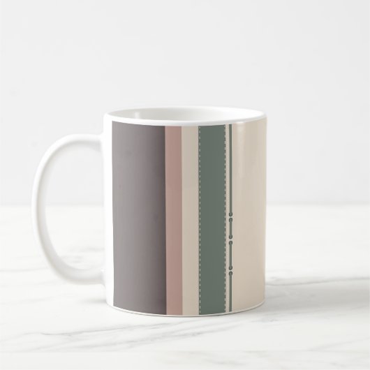 Neutral Minimalist Striped Mug – Pastel Modern Kaffeetasse (Links)