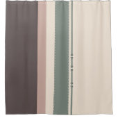 Neutral Minimalist Striped – Simple and Sleek Duschvorhang (Vorderseite)
