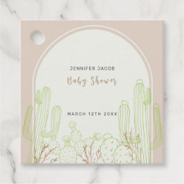 Neutral Minimalistisch Boho Cactus Arch Baby Showe Geschenkanhänger