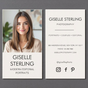 Neutral Minimalistisch Fotograf Foto Social Media Visitenkarte