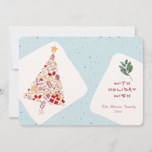 Neutral Minimalistisch Holiday Wish Weihnachtskart Einladung (Vorderseite)