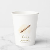 Neutral Minimalistisch Pastry Koch Babydusche Pappbecher (Rückseite)