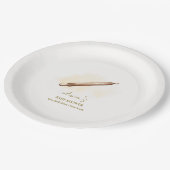 Neutral Minimalistisch Pastry Koch Babydusche Pappteller (Schrägansicht)