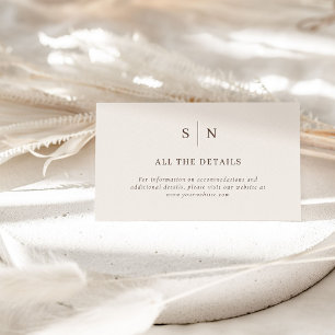 Neutral Minimalistisch und Chic Hochzeitsdetails Begleitkarte