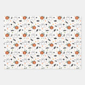 Neutral Mixed Halloween Patterns Ghost Pumpkins Geschenkpapier Set (Vorderseite 3)